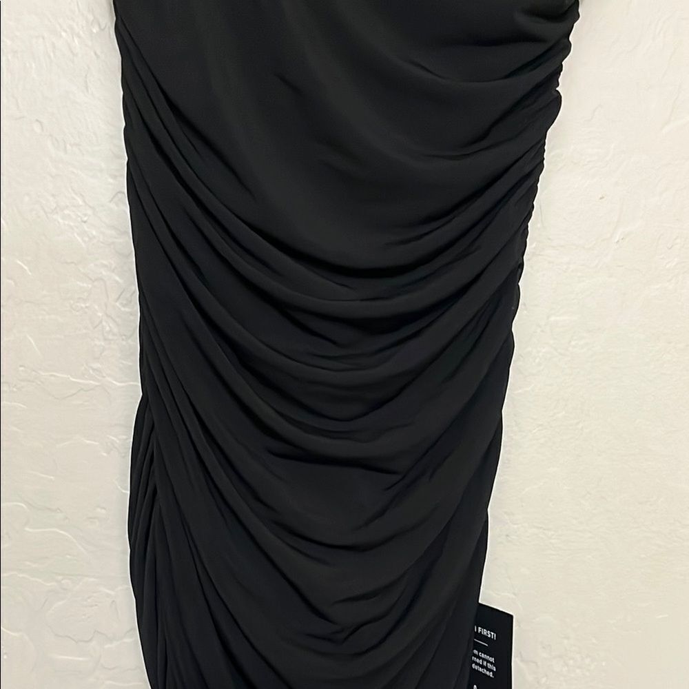 Lulus Total Appeal Black Ruched One Shoulder Bodycon Dress Contemporary Event - Picture 8 of 15